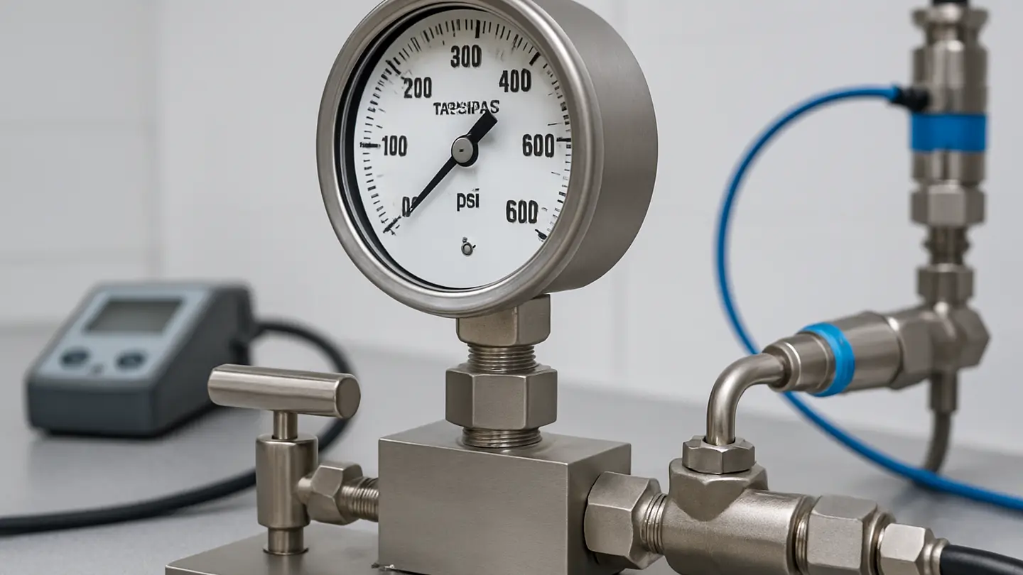 Pressure gauge for sour gas and crude oil service