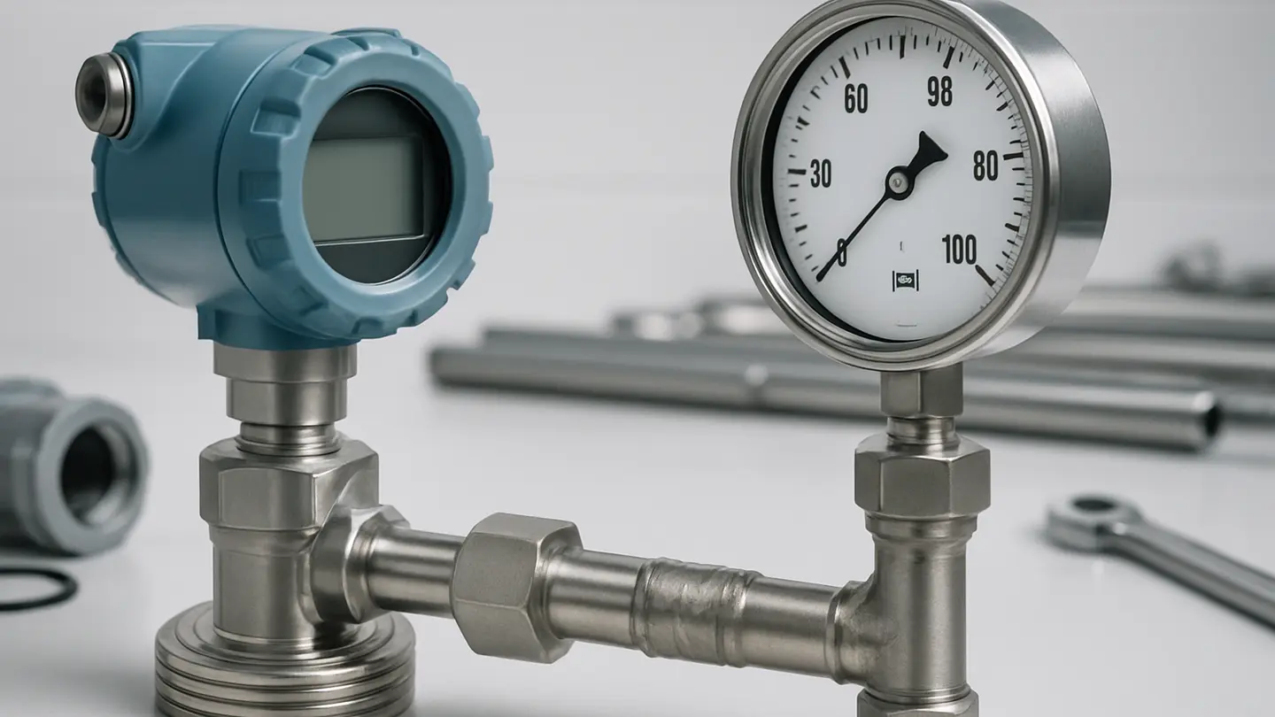 Welded instrument assembly for pressure measurement with protective accessories